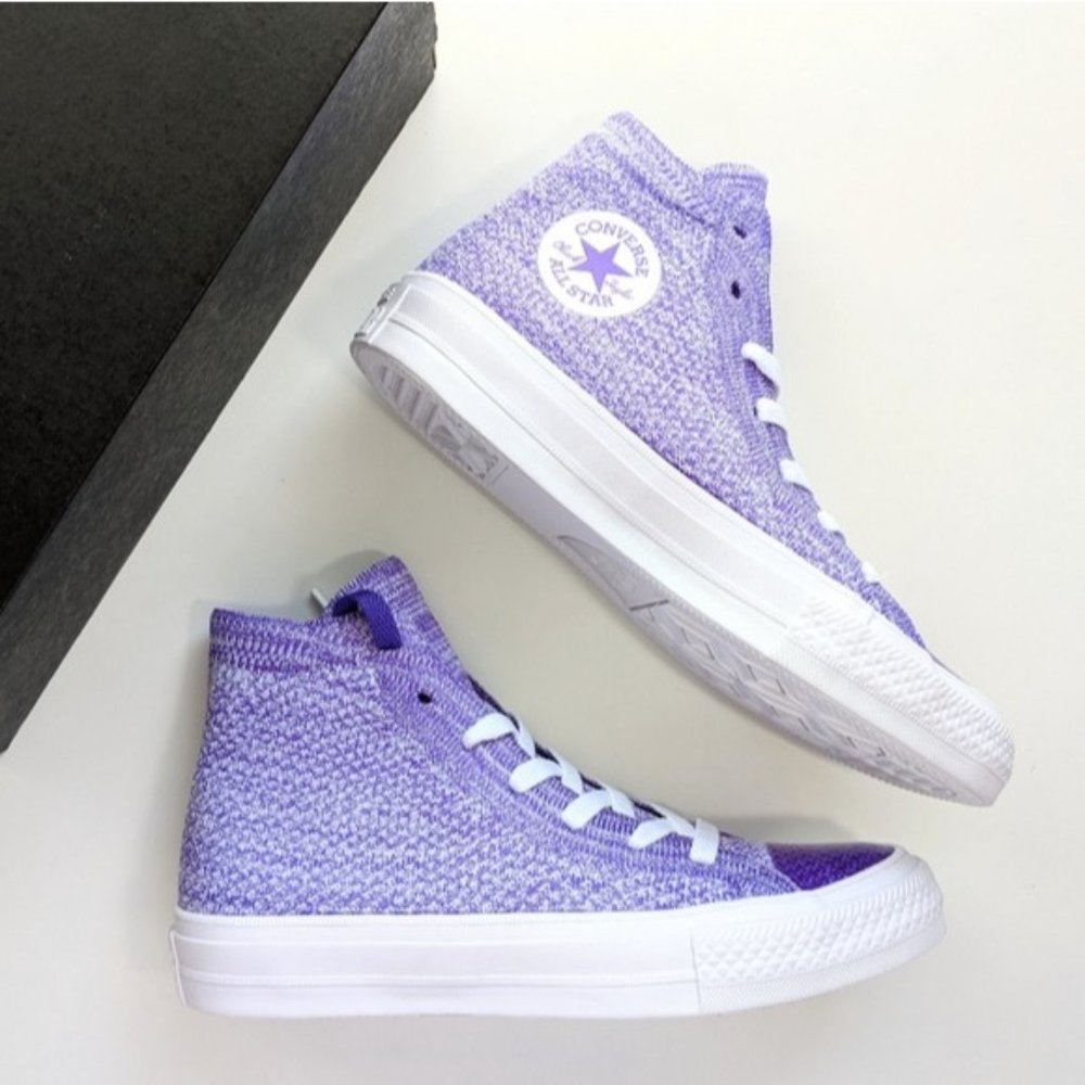 Converse Chuck Taylor All Star Hi Hyper Grape Purple Flyknit Sneaker Women's 5